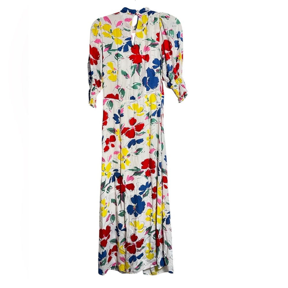 Rixo‎ x Target Women’s White Floral Mock Neck Ruffle Midi Dress Size 2 - Picture 5 of 11